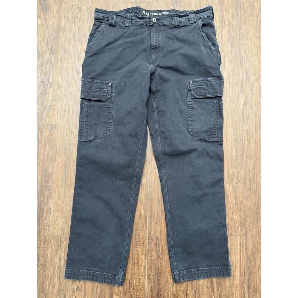 Duluth Trading Co Pants Mens 40x32 Black Flex Fire Hose Cargo Stretch Workwear